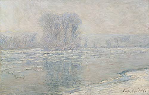 Poster Image Impression Sur Toile Ice White par Claude Monet Toile Salon 60x90cm