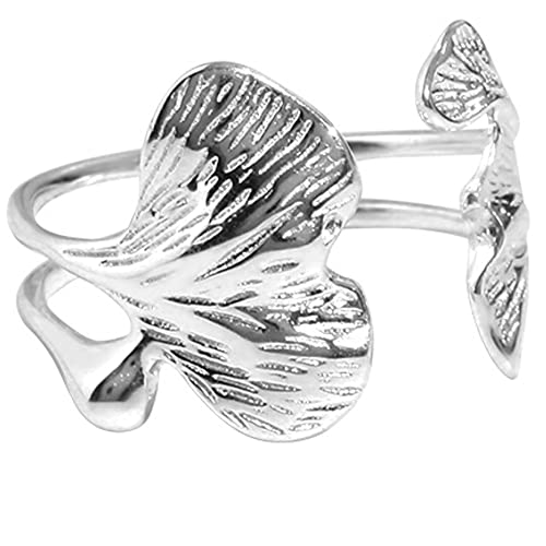 Helen de Lete 925 Sterling Silber Ginkgo Blatt Ring