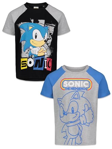 SEGA Sonic The Hedgehog 2 Pack T-Shirts Toddler to Big Kid