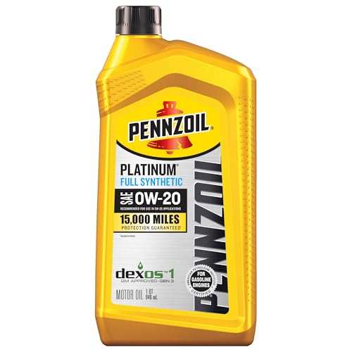 Pennzoil Platinum Full Synthetic 0W-20 Motor Oil, 1-Quart