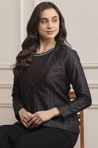 Image of BIBA Women Polyester Embroidered Jacket