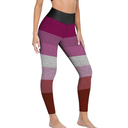Zakqeik Gay Lesbian Flag Women's Casual Bodysuit Tummy Control Jumpsuits for Workout Yoga Pants S