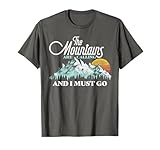 Photo Gallery le montagne stanno chiamando & i must go retro 80s vibe graphic maglietta Photo Gallery le montagne stanno chiamando & i must go retro 80s vibe graphic maglietta