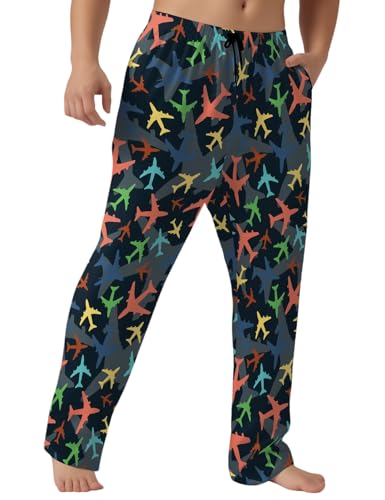 Men's Pajama Pants with Pockets Lightweight Breathable Waistband Elastic Sleep Pants for Men Soft Lounge Pants