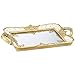 Gilda Soft Pink and Gold 13" Wide Mirrored Tray