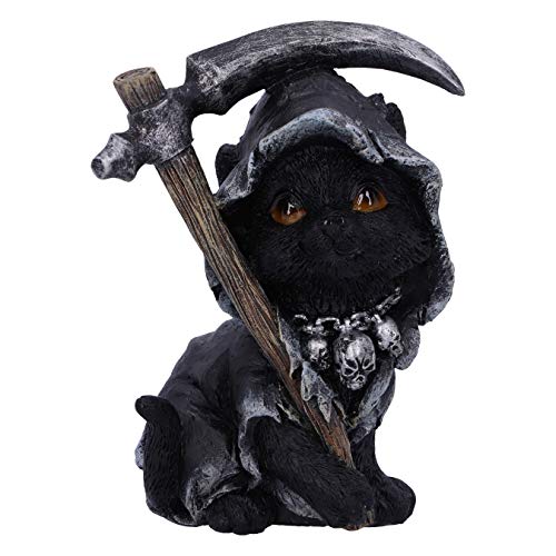Nemesis Now Amara Grim Reaper Fline Cat Figurine, 10.2cm, Black