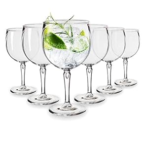 RB Ballon Gin Cocktailglazen Premium Kunststof Onbreekbaar Herbruikbaar 40cl, Set van 6