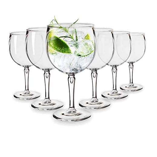 RB Copas Balon Gin Cóctel Plástico Premium Irrompible Reutilizable 40cl, Set de 6