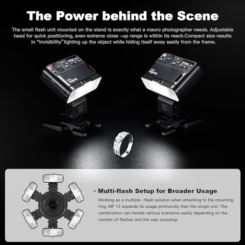 Ficha técnica GODOX MF12-DK1 Flash Macro y Domo Difusor Control Inalámbrico 24G Modo TTL M Compatible con Nikon Sony Canon Fuji Olympus y Panasonic - Fernando Cortés