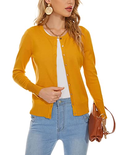 Image of Spicy Sandia Womens Cardigan Sweaters Lightweight Button Up Crewneck Dressy Casual Trendy Spring Sweater Jackets
