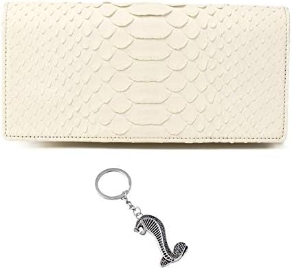 Amazon | [SakuraZen] 白蛇 長財布 本 蛇革 財布 ヘビ 柄 メンズ  