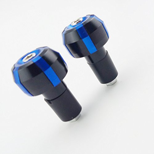 Okstno Motorcycle 7/8" Brake Clutch Slider Handle Bar Grip End Cap 2 Pcs (Blue) #TOP1