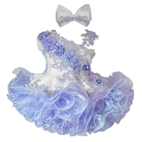 One Shoulder Flared Style National Pageant Dress for Baby Girl Bodice Glitz Cupcake Pageant Dresses PY196