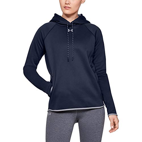 Under Armour Double Threat Armour Fleece Hoody, Midnight Navy (410)/Steel, Large