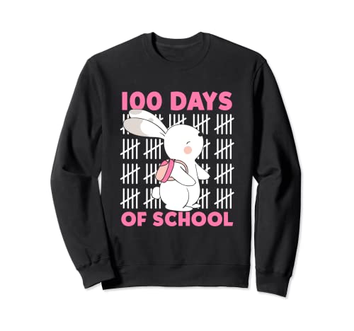 100 días de escuela conejo lindo con mochila escuela conejo Sudadera