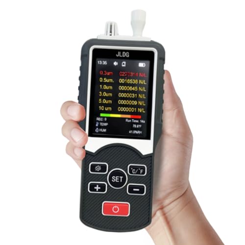 Air Quality Monitor Professional - Dust Particle Counter Real Time Data Recording, Air Pollution Detector, TVOC PM2.5 PM10 HCHO AQI Temperature Humidity Meter