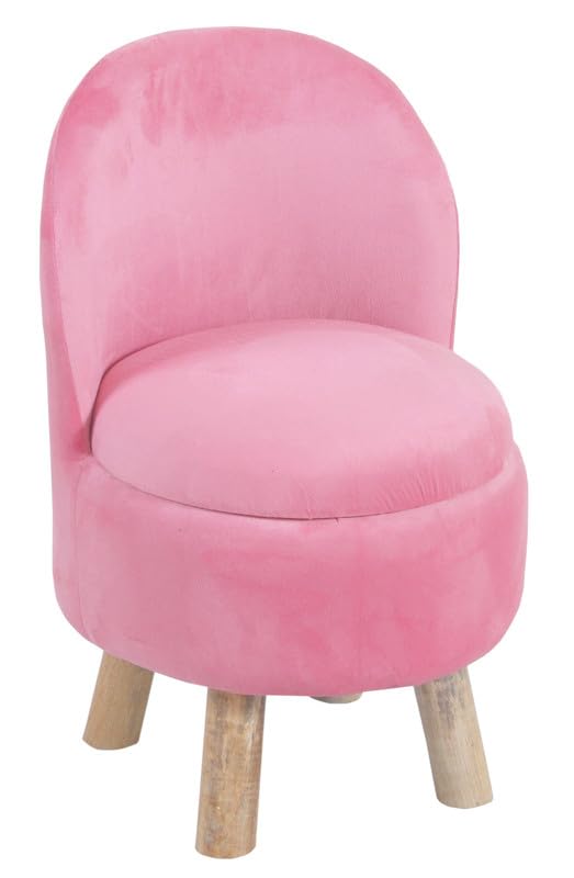 Image of Ottoman Kids pouffe Small Stool for Baby Chair Study Table Stool for Kids Room Baby Sofa Stepstool Children Cartoon Wooden Chair, 14x26 Inch, Baby Pink