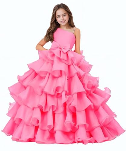 Organza Girls Pageant Dress Beaded Flower Girl Dresses for Wedding Layer Pageant Party Ball Gowns3
