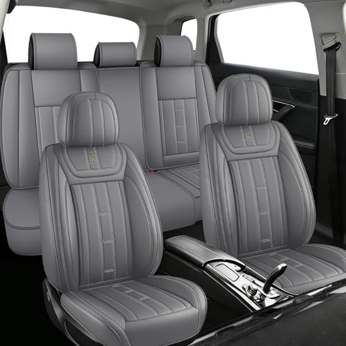 Housses de siège en cuir pour Honda Civic 2000-2026 : ensemble complet gris résistant