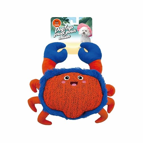 Image of BarkButler x FOFOS Summer Soft Dog Toy Crab - Plush & Squeaky Toys for Dogs, Dog Toys for Medium Dogs (0-20kgs) - Red