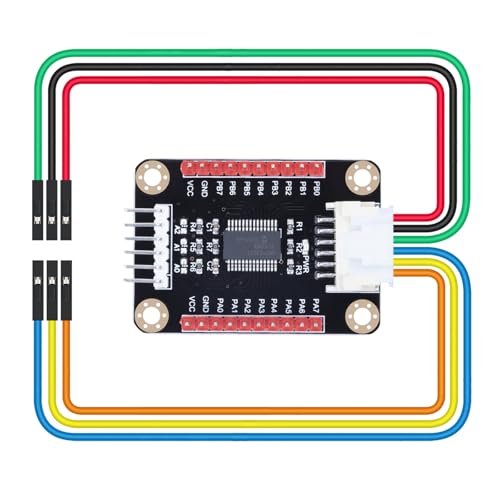 CQRobot MCP23017 IO Expansion Board Compatible with Raspberry Pi/Micro:bit/Arduino/STM32. I2C Interface Control, 2 Signal Pins Increase to 16 Input/Output Pins, Supports UP to 8 Simultaneous Uses.