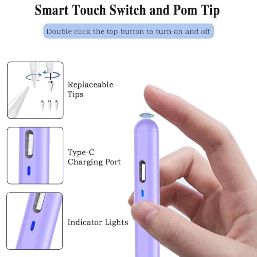 Image of Stylus Pen for Android Tablet,Tablet Pencil for iOS /Android,Stylus Pen for iPhone /Samsung /XiaoMi /Huawei /Vivo /Lenovo and Other Android Smartphones and Tablets-Gradient Purple