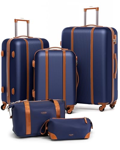 FERGÉ Kofferset Hartschale 5-teilig Milano 3 Größen Hartschalenkoffer Set + Reisetasche +...