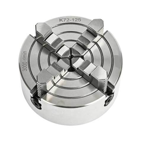 DAISHUJIE mandrin de Tour Mandrin de Tour 125 mm Mandrin indépendant à 4 Mors K72-125 avec Installation à 3 Trous à l'arrière
