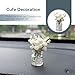 culycey 3 PCS Mini Flower Car Accessories, Cute Floral Glass Vase Ornaments for Women, Funny Car Rear View Mirror & Dashboard Decor, Auto Interior Decorations (Multicolored)