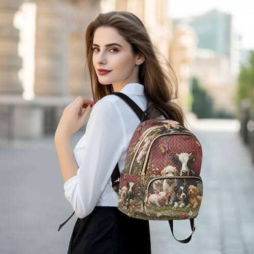 Image of ALAZA Cow Dog Pig Butterfly Women Backpack Purse Ladies Fashion Shoulder Bag Daypack Travel Bag 10L
