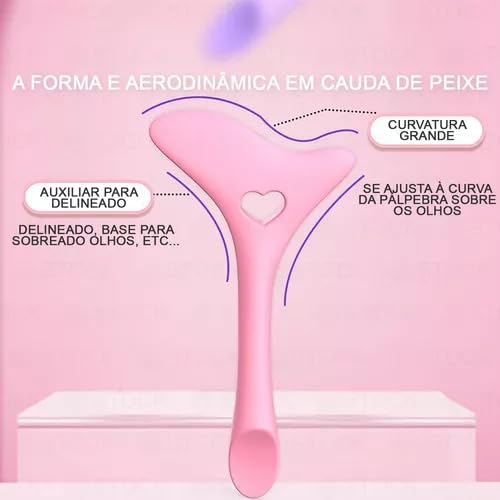 kit 02 Molde Delineado Gatinho Olhos Aplicador Sombra Silicone Make