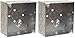 Hubbell-Raco 8232 2-1/8-Inch Deep, 1/2-Inch and 3/4-Inch Side Knockouts, Welded 4-Inch Square Box (4 INCH (2 PACK))