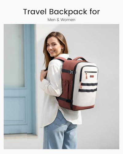 Image of LOVEVOOK 40L Travel Backpack for Women Men, Carry on Backpack for Airplanes | Airline Approved Personal Item Travel Bag Fit 17 Inch Laptop, Waterproof Travel Essentials Weekender Bag with 3 Packing Cubes