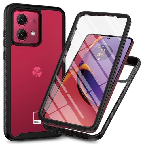 ILING Trasparente Case for Motorola Moto G84 5G, 360° Full Body Protection Cover with Built-in Screen Protector