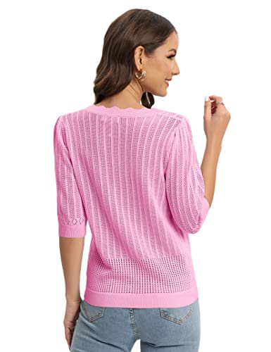 Image of Womens Cropped Cardigan Knit Shrugs for Dresses Tops V Neck Button Down Cardigans Sweaters
