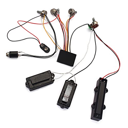 Levemolo Bass Wiring Harness Kit 3 Band Eq Preamp for Tone Control on Active Bass Guitars