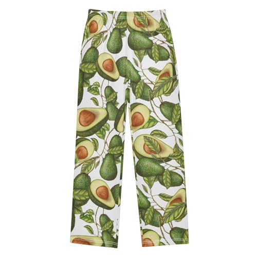 ZZXXB Mexico Avocado Boys Long Pants Soft Trousers Elastic Waist Kids Lounge Bottoms with Pockets S-XL