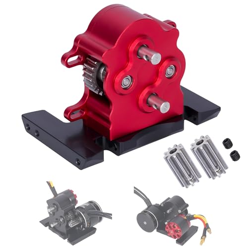 1/10 Transmission, Aluminum Alloy 1/10 RC Dual Transmission Dig Overdrive Gearbox with Delrin Skid...
