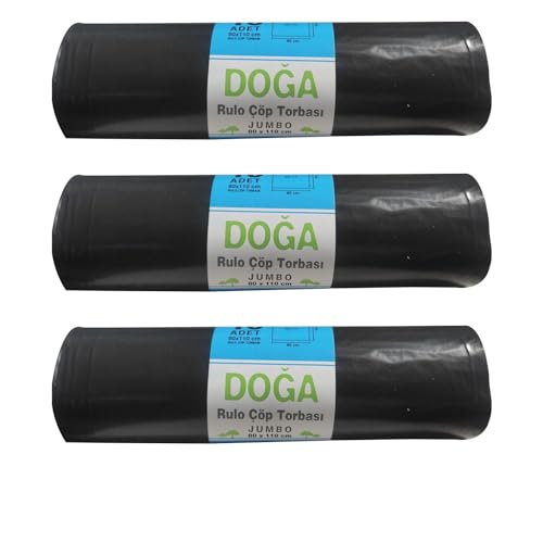 Ecoplast Battal Boy Çöp Torbası, 90 L, 80 x 110 Cm, 400 g, 10 Adetlik 3 Rulo