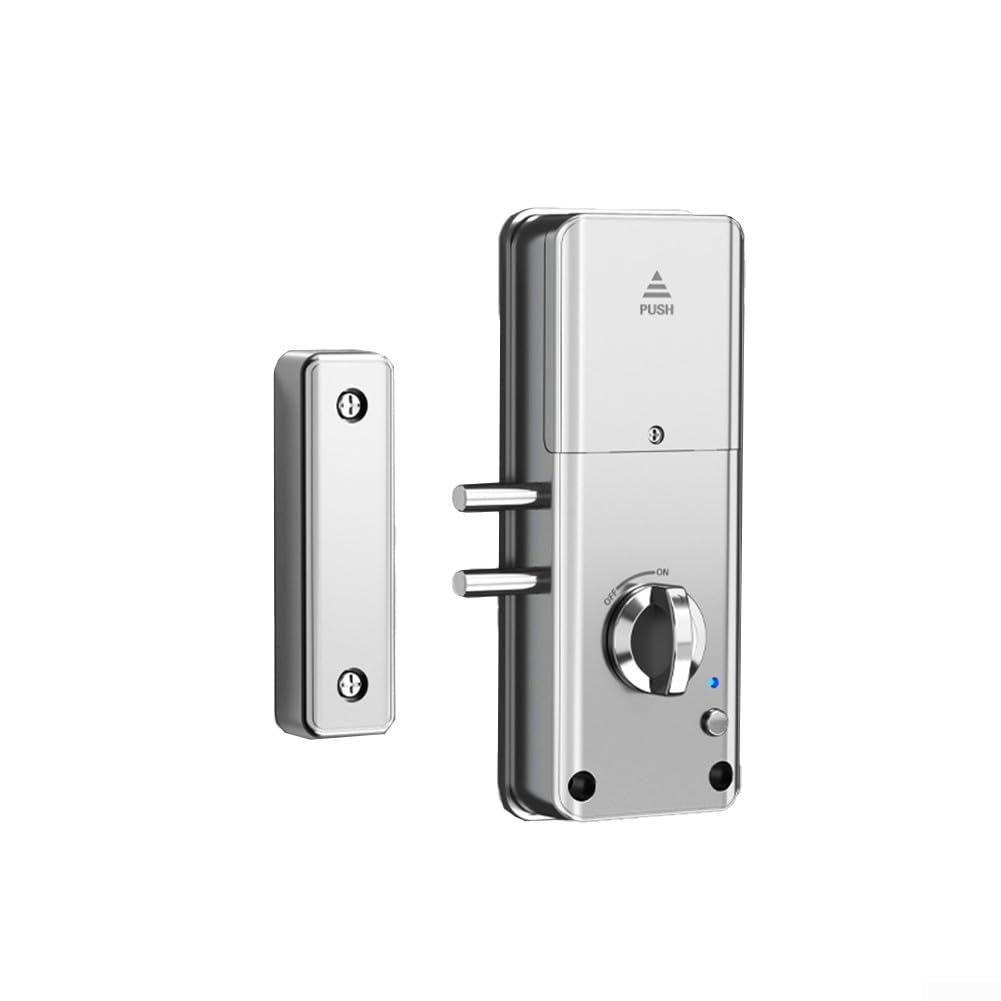 Cerradura de puerta invisible inteligente para Tuya - Cerradura de puerta invisible de madera con aplicación para el hogar, hotel, oficina (cerradura para tuya plateada)