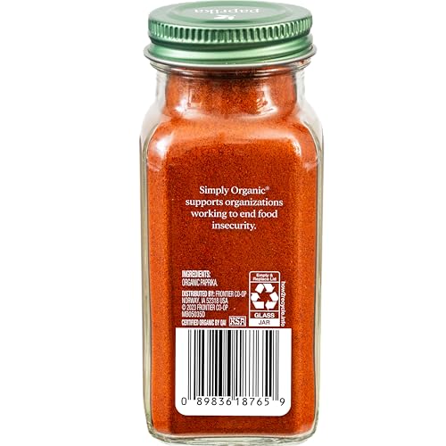 Simply Organic Paprika Ground Certified Organic, 2.96 Ounce Container
