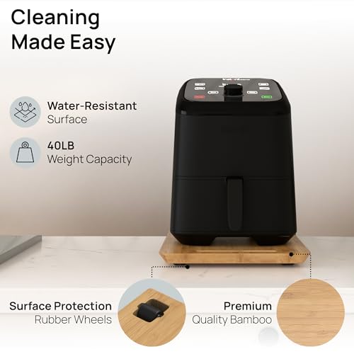 Ibyx Elegant Sliding Tray for Your Coffee Maker & Heavy Kitchen Appliances - Sturdy, Slides Easily from Under The Cabinet (Natural, 9.5”W x 14”D)