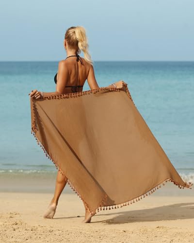 Image of Eicolorte Sarong Cover Up Womens Beach Cover Up Bikini Bathing Suit Swimsuit Swimwear Coverup Sarong Pareo Wraps for Women