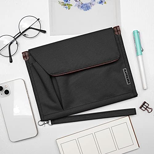 A5 Conference Folder Business Organiser Bag Notepad Carrying Case Document Case A5 Portfolio Organiser (Jet Black)