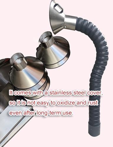 Flexible Welding Fume Extractor Hose - 4", 6", 8" Duct with Removable Hood for Smoke & Dust Collection - Industrial/Commercial Use (110mm/4.3in, 3.3ft/100cm)