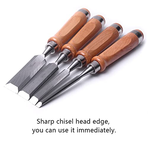 CLLBANT 1PC/4PCS 6mm 12mm 19mm 25mm Gouges for Carving Wood Machine Flat Chisels Chrome Vanadium Steel Woodworking Chisels Tool Hand DIY - Image 3