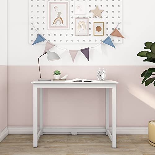Max & Lily Solid Wood Desk, 40 Inches, White by Max & Lily - Image 2