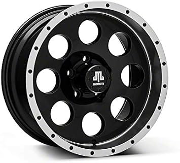 الماموث 8 محاكاة Beadlock نمط العجلة السوداء؛ 16 x8؛ 0 مم إزاحة متوافق ل 87-95 جيب رانجلر YJ