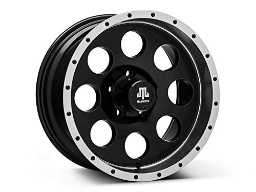 Mammoth 8 Simulated Beadlock Style Black Wheel; 16x8; 0mm Offset Compatible for 87-95 Jeep Wrangler YJ