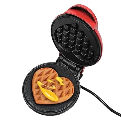 Herzform Waffeleisen, Waffeleisen Kleiner Waffelmaker Mini Waffeleisen Herzform mit Antihaftbeschichtung, Elektrischer Kuchen Hersteller für Pfannkuchen